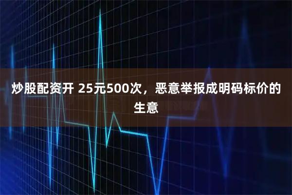 炒股配资开 25元500次，恶意举报成明码标价的生意